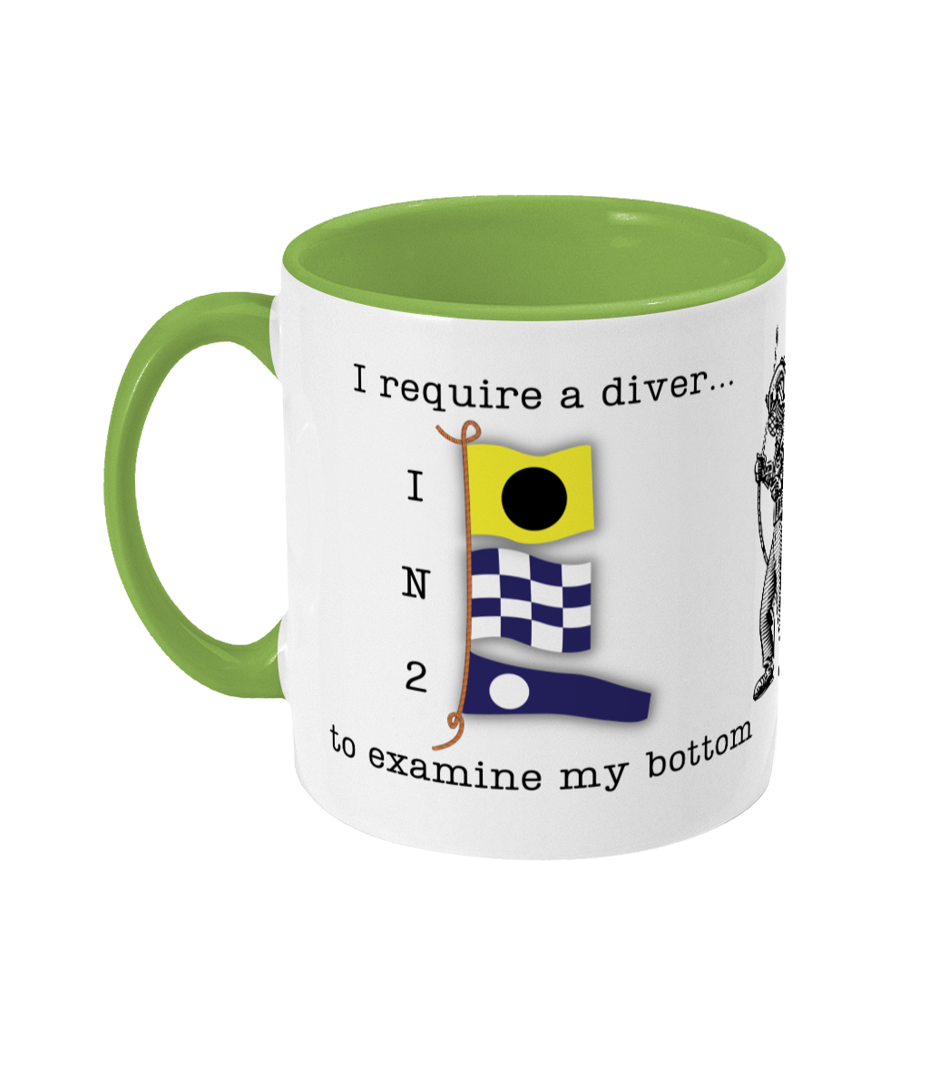 Nautical code flag mug, I require a diver to examine my bottom Great Harbour Gifts