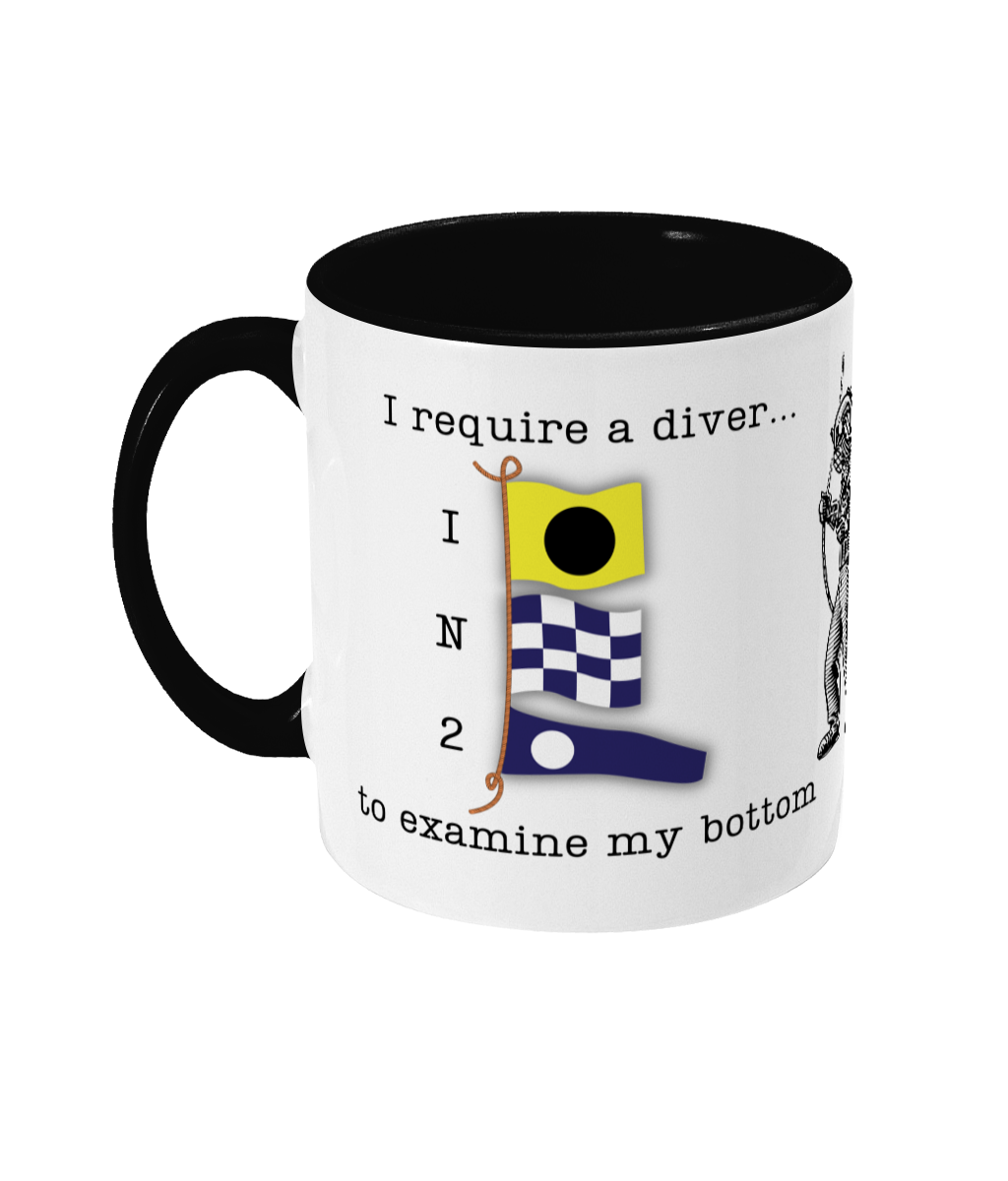 Nautical code flag mug, I require a diver to examine my bottom Great Harbour Gifts