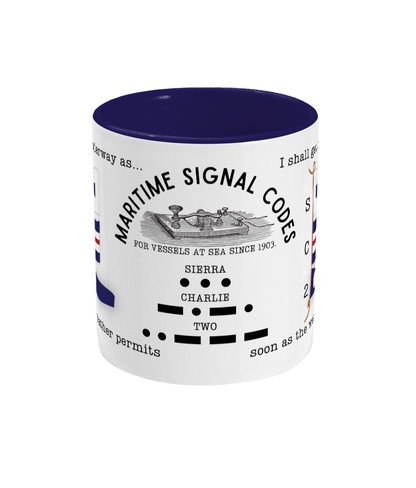 Nautical code flag mug, I shall get underway as soon as the weather permits Great Harbour Gifts