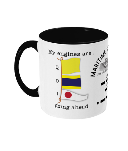 Nautical code flag mug, My engines are going ahead Great Harbour Gifts