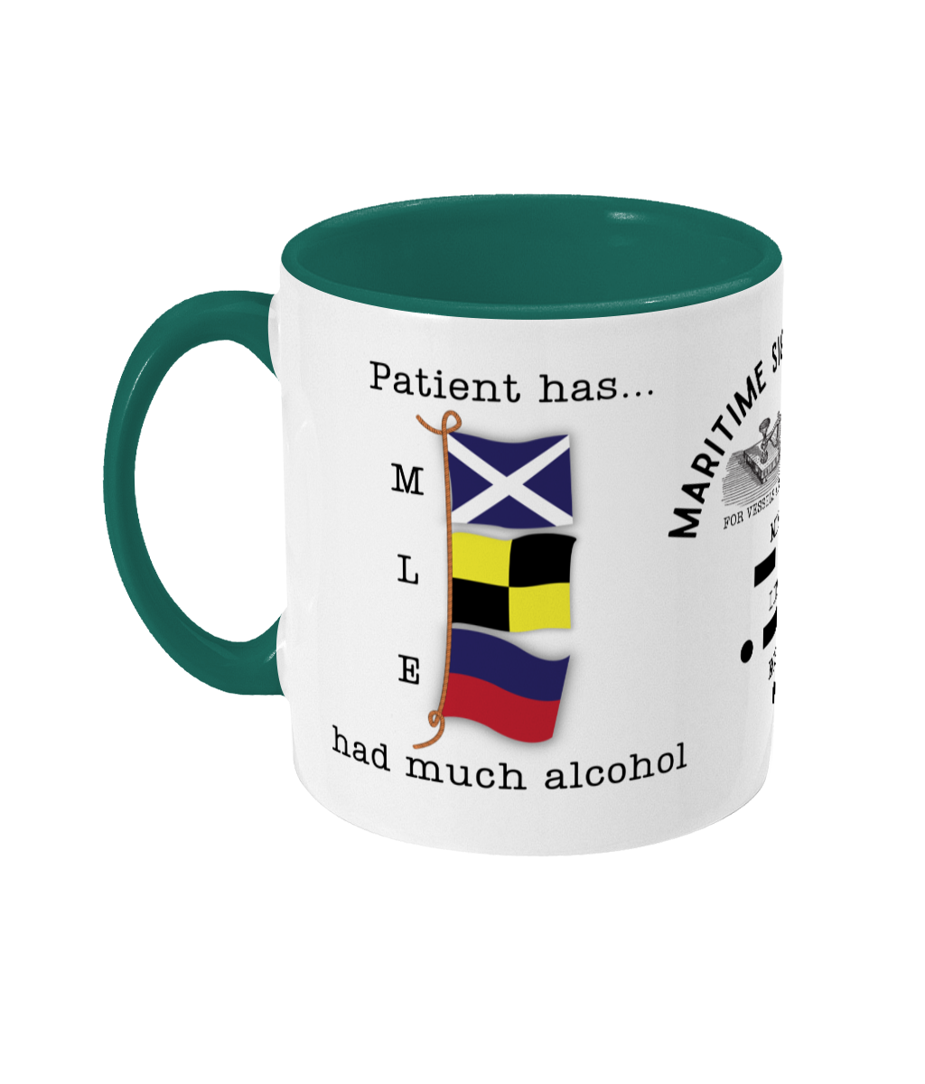 Nautical code flag mug, Patient has had much alcohol Great Harbour Gifts