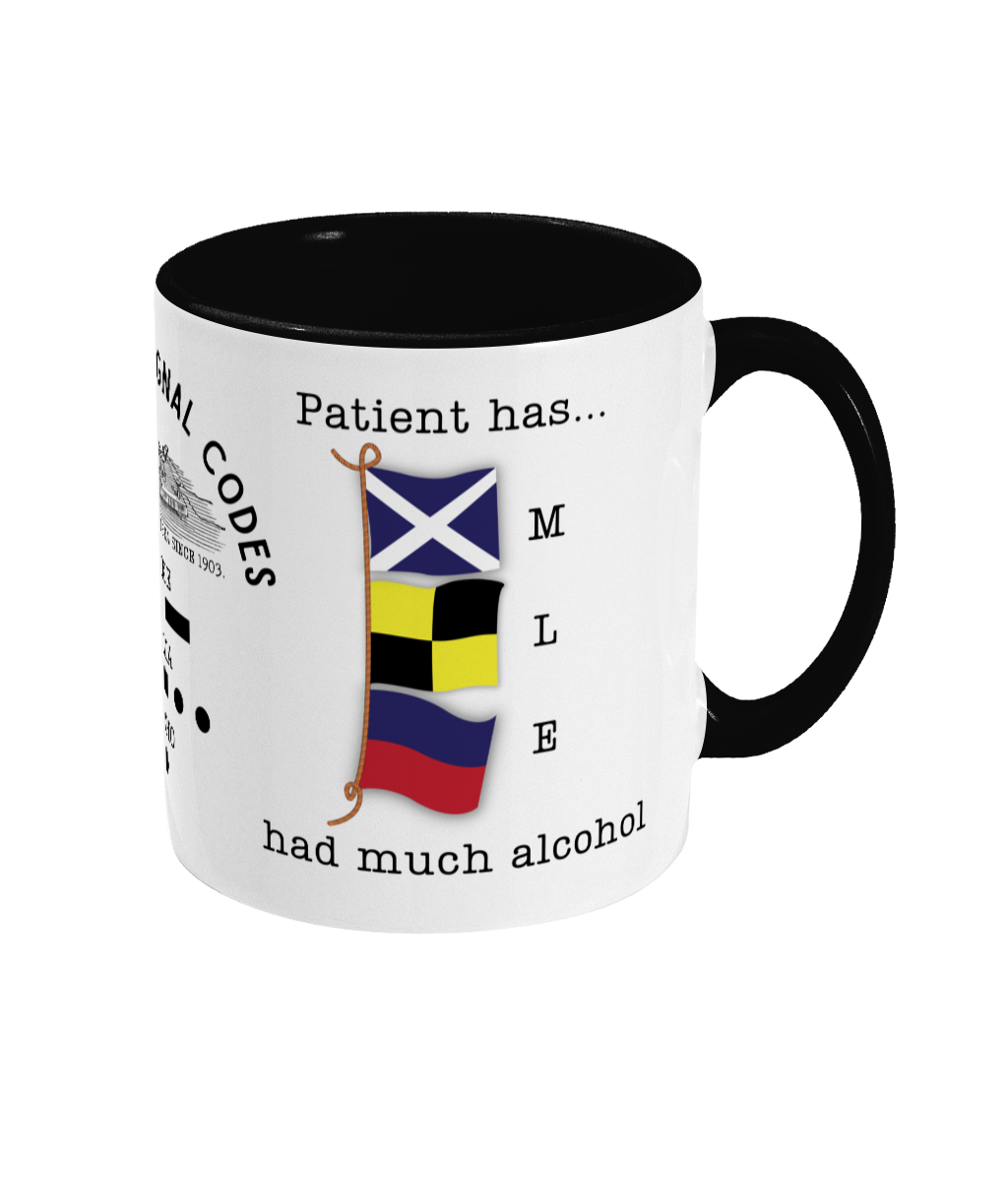 Nautical code flag mug, Patient has had much alcohol Great Harbour Gifts