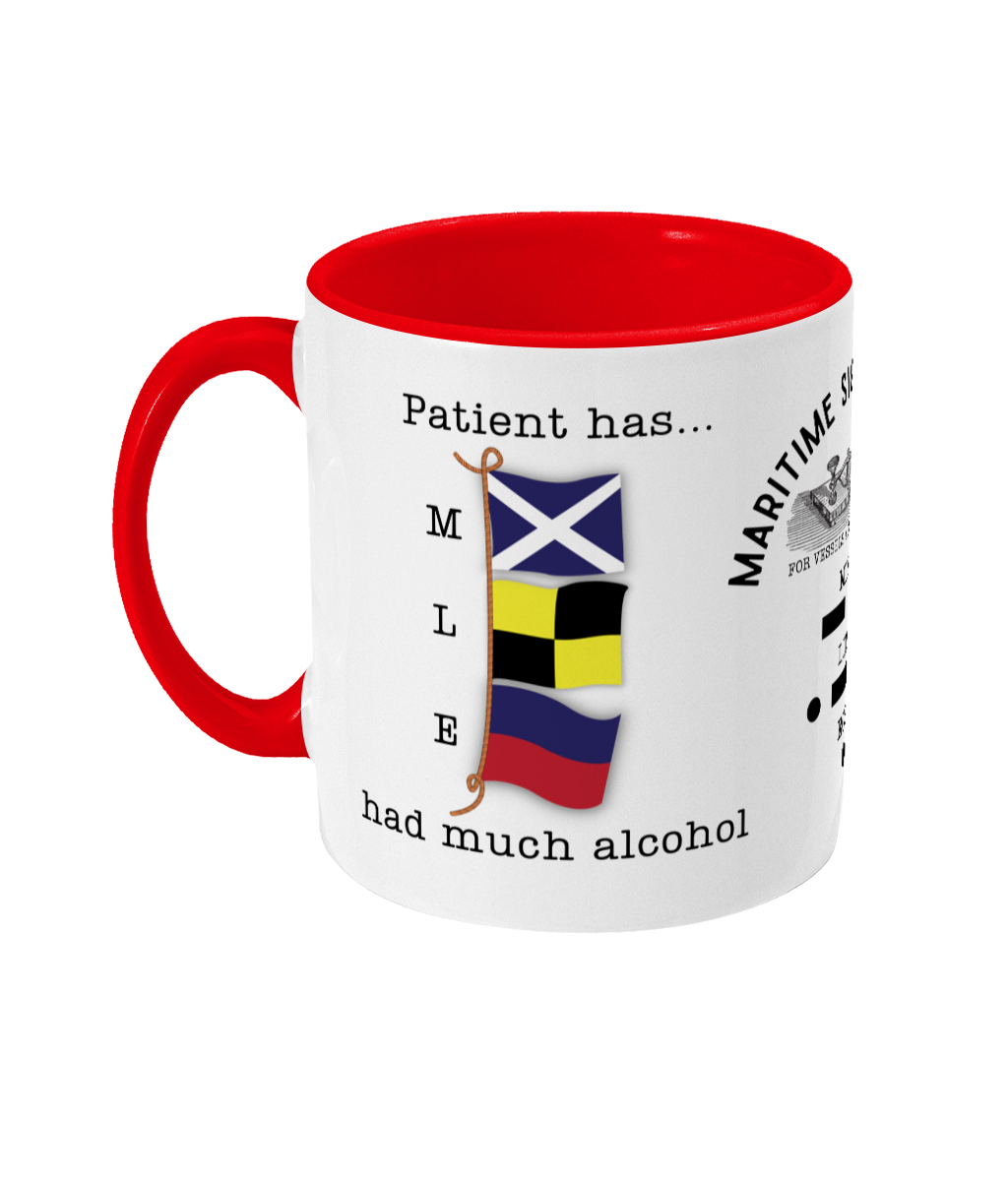 Nautical code flag mug, Patient has had much alcohol Great Harbour Gifts