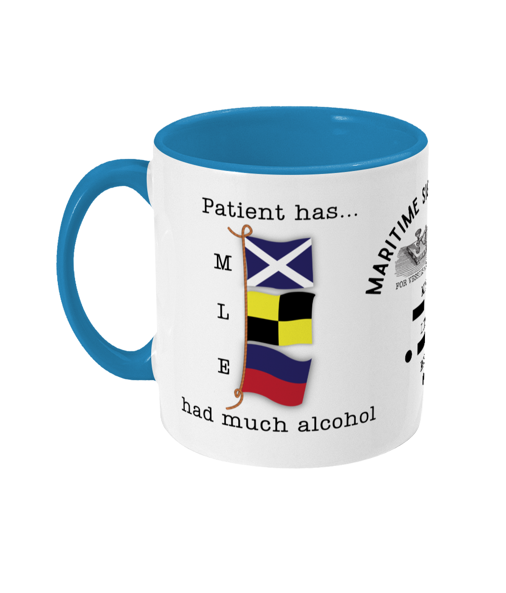 Nautical code flag mug, Patient has had much alcohol Great Harbour Gifts