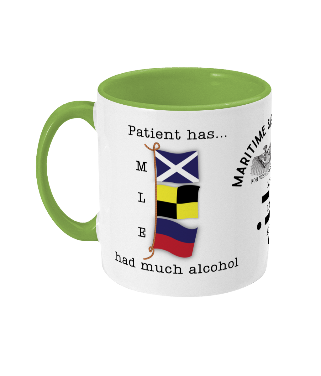 Nautical code flag mug, Patient has had much alcohol Great Harbour Gifts