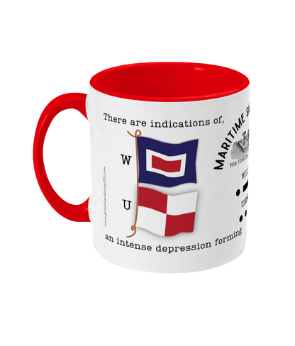 Nautical code flag mug, There are indications of an intense depression forming Great Harbour Gifts