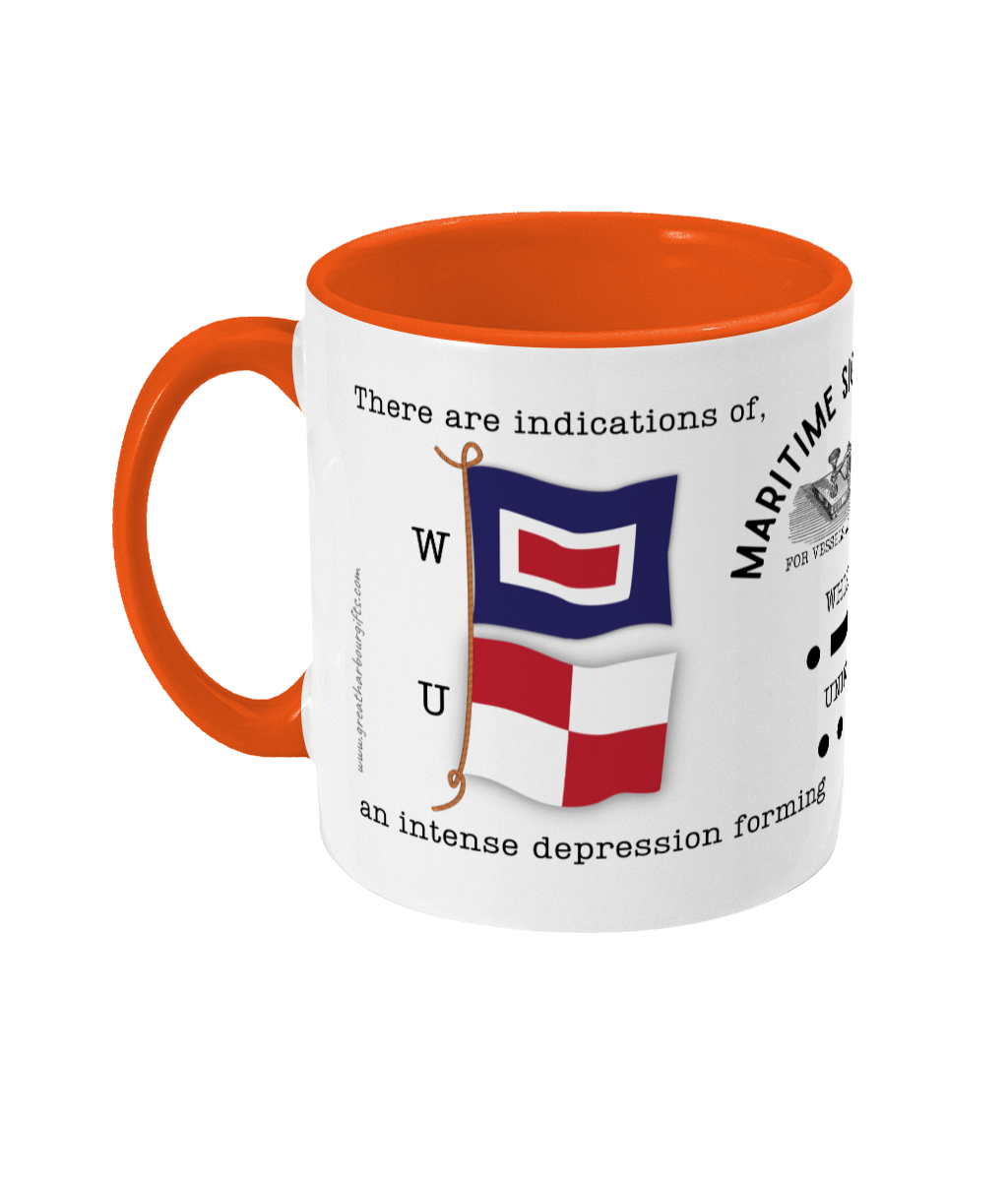 Nautical code flag mug, There are indications of an intense depression forming Great Harbour Gifts