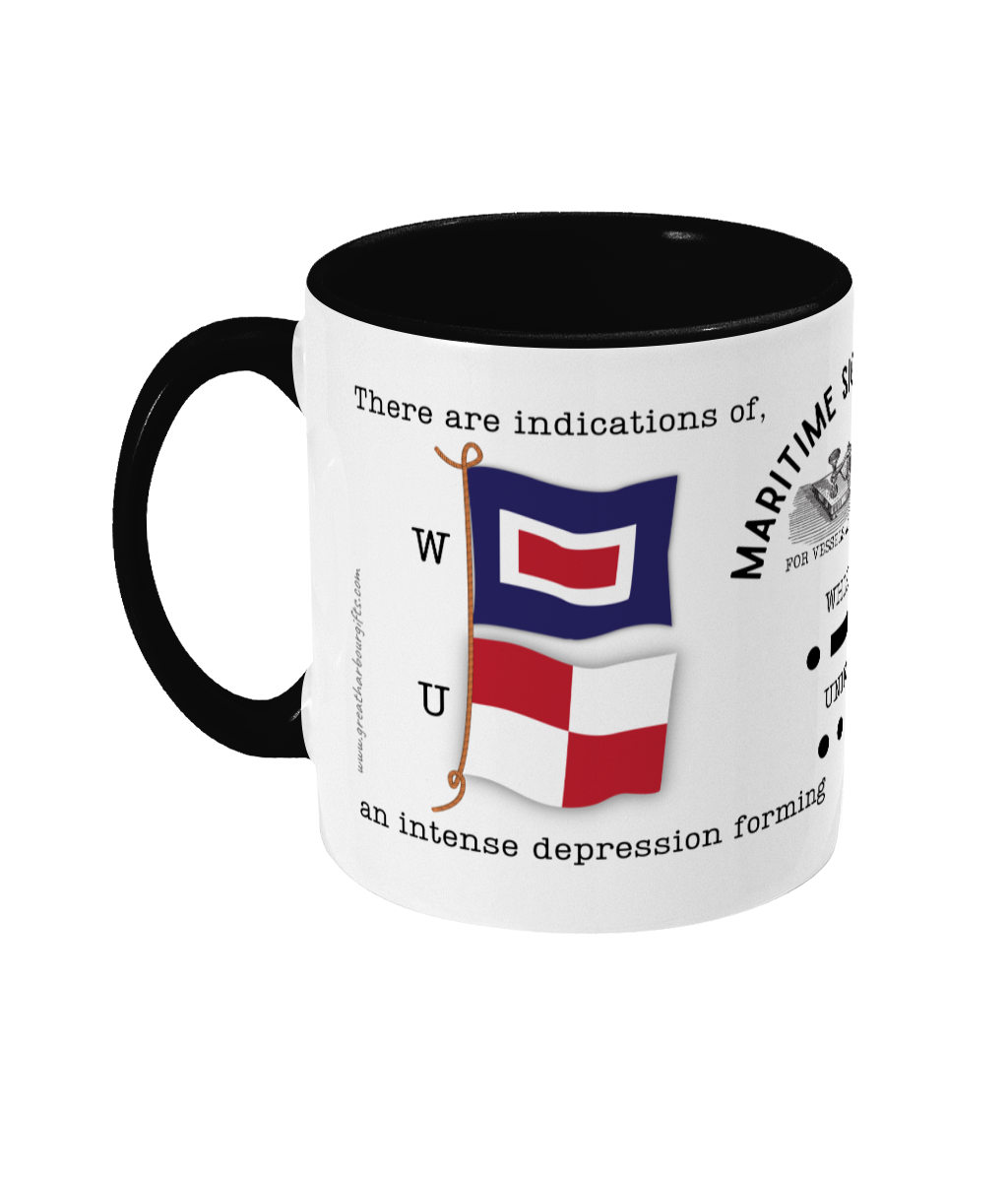 Nautical code flag mug, There are indications of an intense depression forming Great Harbour Gifts