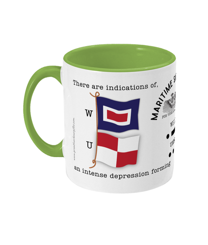 Nautical code flag mug, There are indications of an intense depression forming Great Harbour Gifts