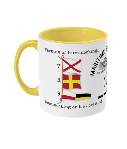 Nautical code flag mug, Warning of hummocking, bummocking or Ice screwing Great Harbour Gifts