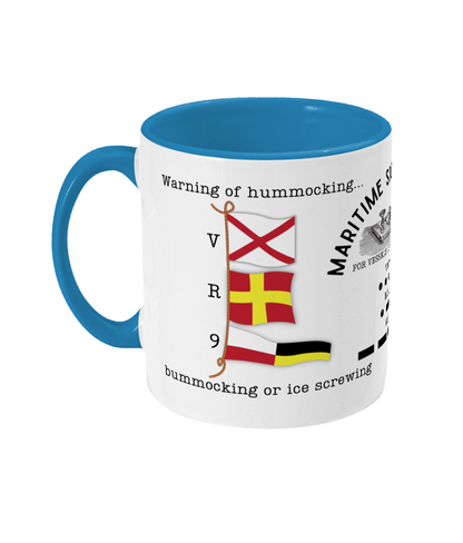 Nautical code flag mug, Warning of hummocking, bummocking or Ice screwing Great Harbour Gifts