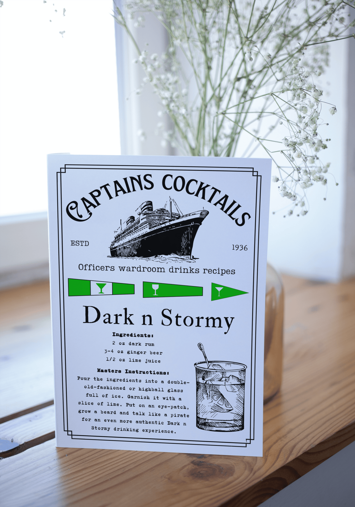 Nautical greeting card, (Dark n stormy) Any occasion cards Great Harbour Gifts