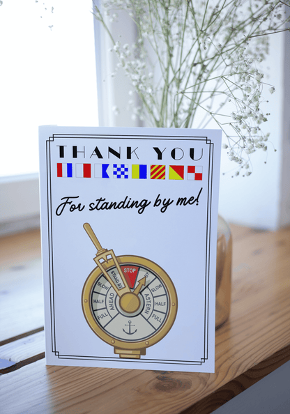 Nautical thank you card, Thank you for standing by me! Great Harbour Gifts