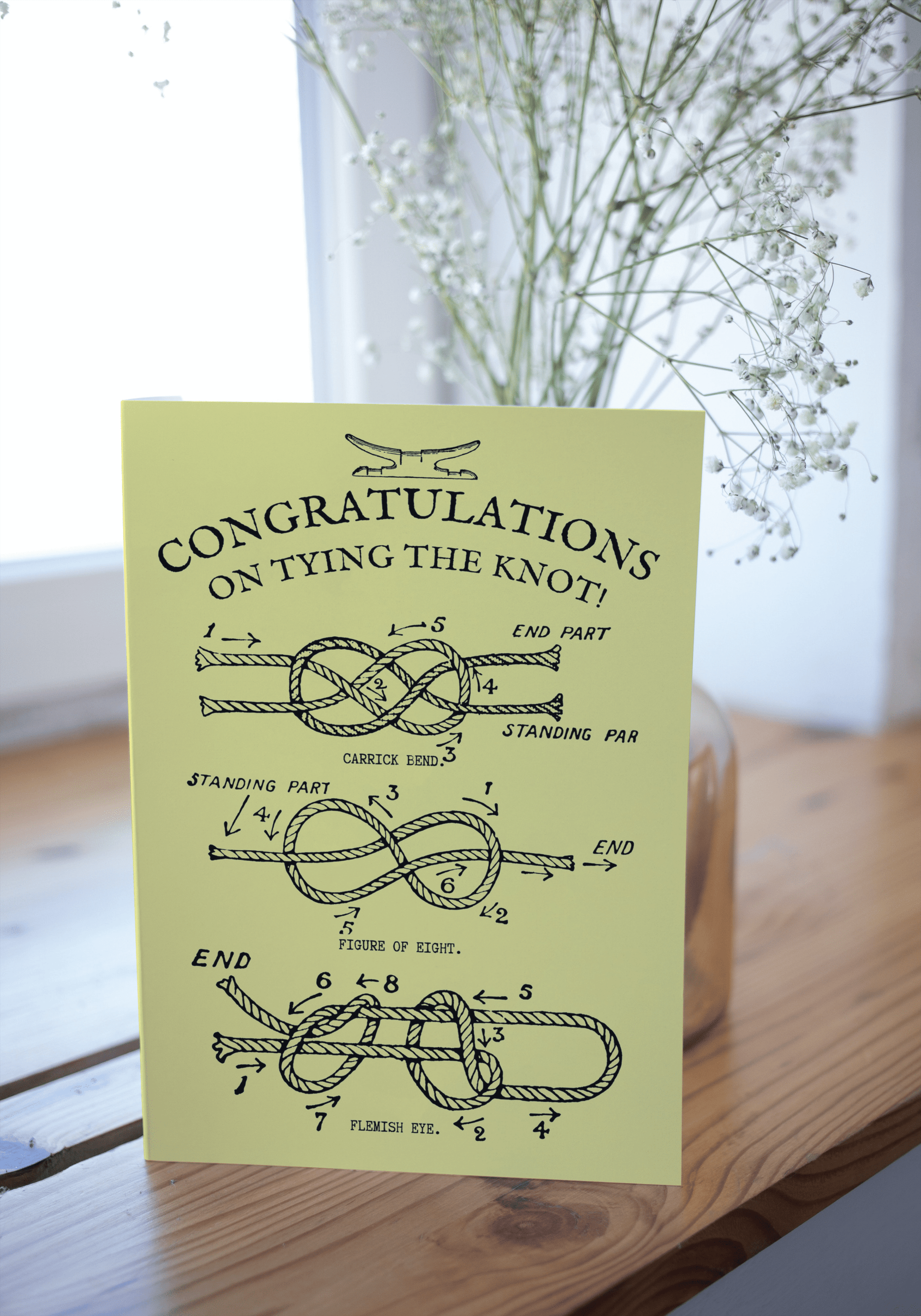 Nautical wedding card 'Congratulations on tying the knot! Great Harbour Gifts