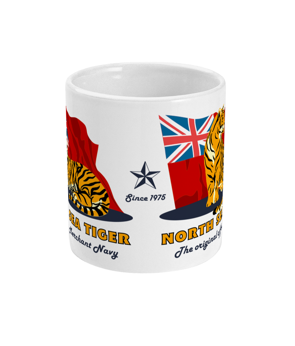 North Sea tiger mug, (British Merchant Navy red ensign) Great Harbour Gifts