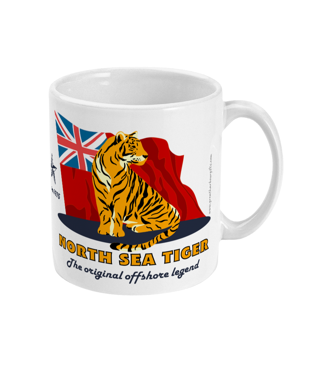 North Sea tiger mug, (British Merchant Navy red ensign) Great Harbour Gifts