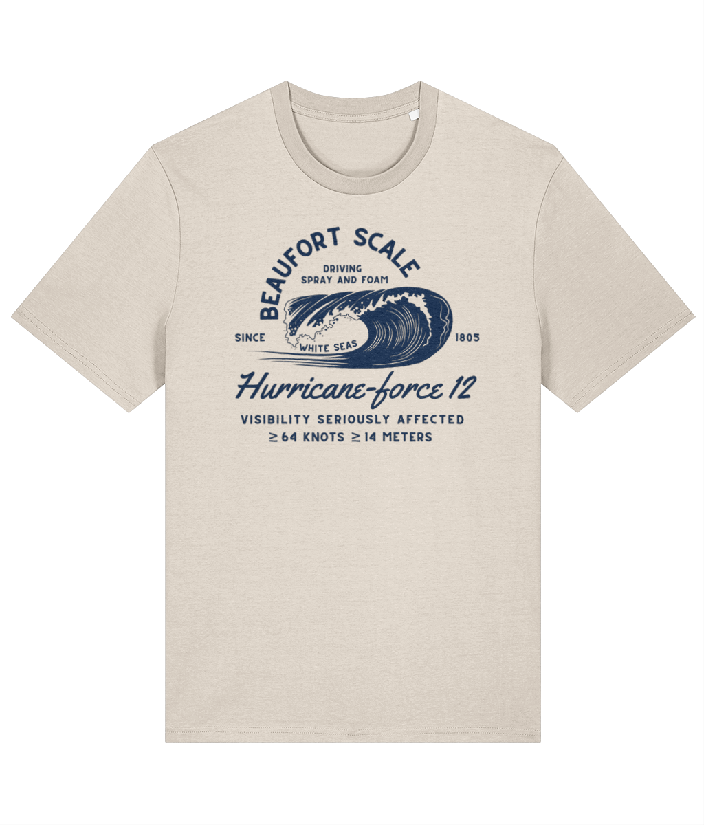 Organic cotton unisex t-shirt (Beaufort scale force 12) Great Harbour Gifts