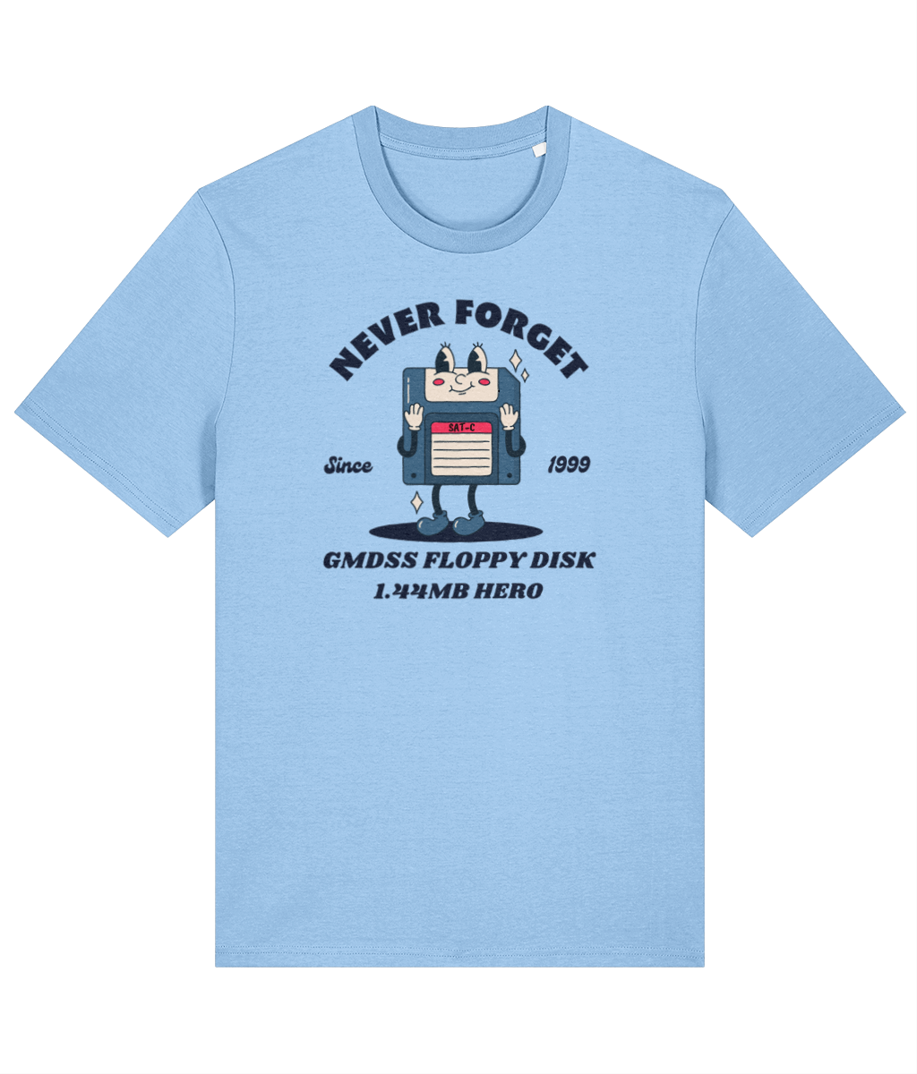 Organic cotton unisex t-shirt (GMDSS floppy disk hero) Great Harbour Gifts