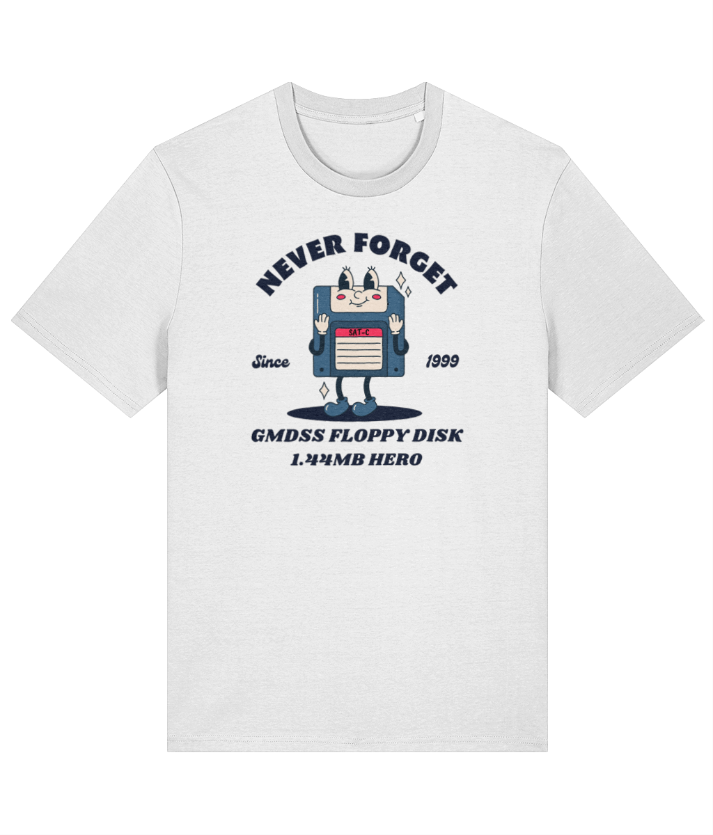 Organic cotton unisex t-shirt (GMDSS floppy disk hero) Great Harbour Gifts