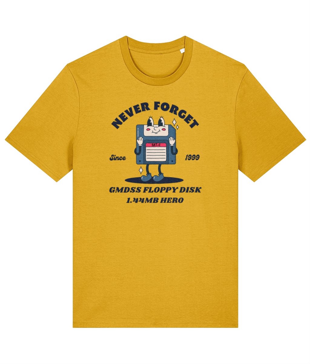 Organic cotton unisex t-shirt (GMDSS floppy disk hero) Great Harbour Gifts