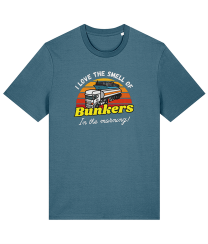 Organic cotton unisex t-shirt (I love the smell of bunkers, In the morning) Great Harbour Gifts