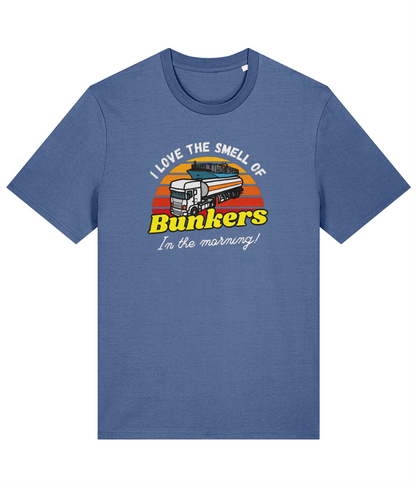 Organic cotton unisex t-shirt (I love the smell of bunkers, In the morning) Great Harbour Gifts