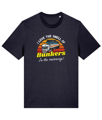 Organic cotton unisex t-shirt (I love the smell of bunkers, In the morning) Great Harbour Gifts