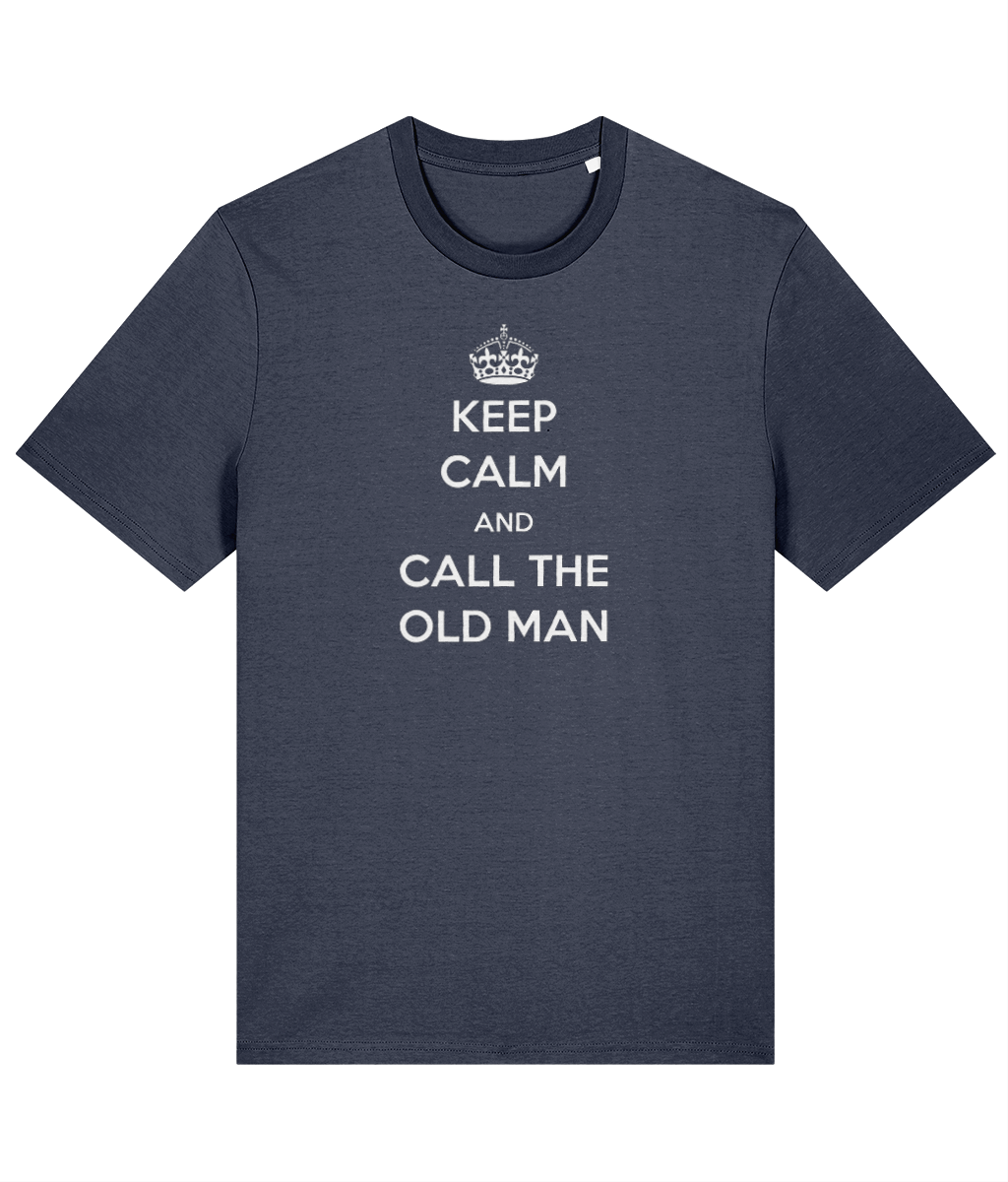 Organic cotton unisex t-shirt (Keep calm and call the old man) Great Harbour Gifts