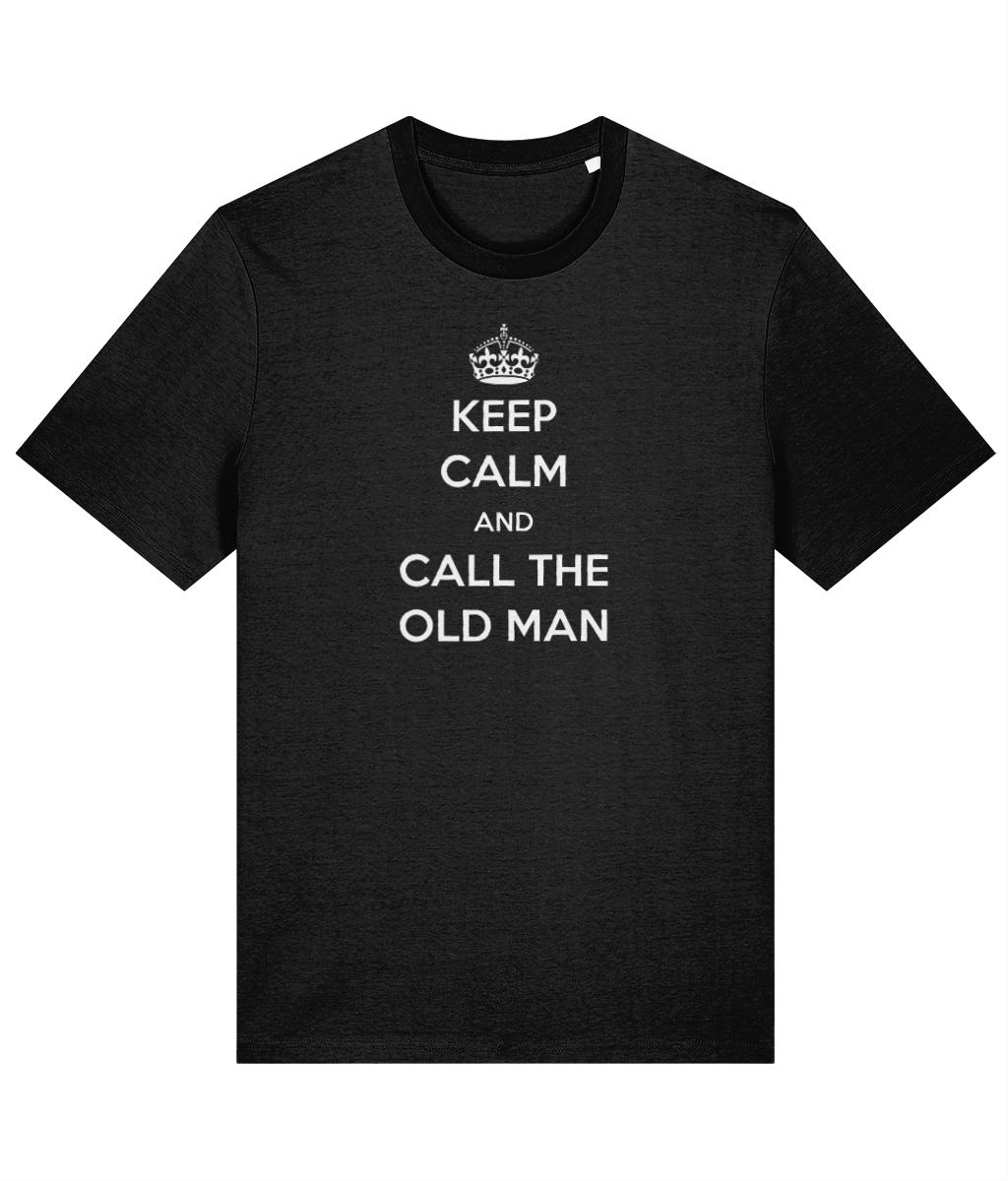 Organic cotton unisex t-shirt (Keep calm and call the old man) Great Harbour Gifts