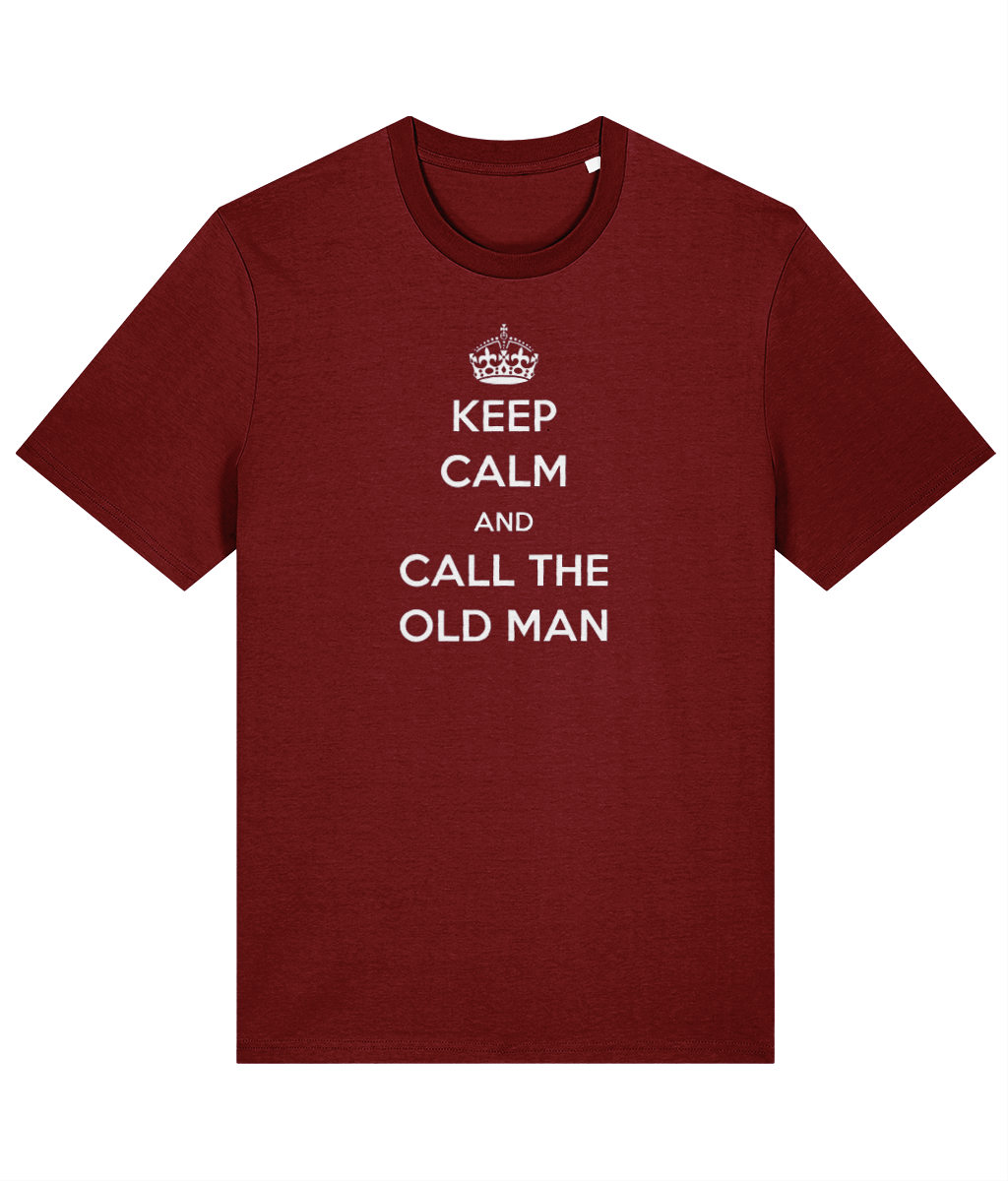 Organic cotton unisex t-shirt (Keep calm and call the old man) Great Harbour Gifts