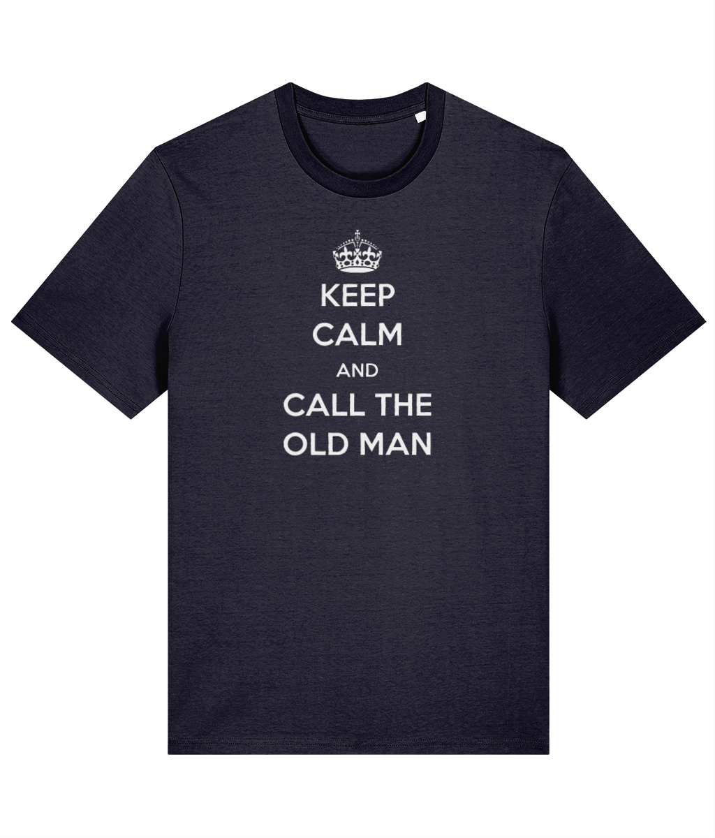 Organic cotton unisex t-shirt (Keep calm and call the old man) Great Harbour Gifts