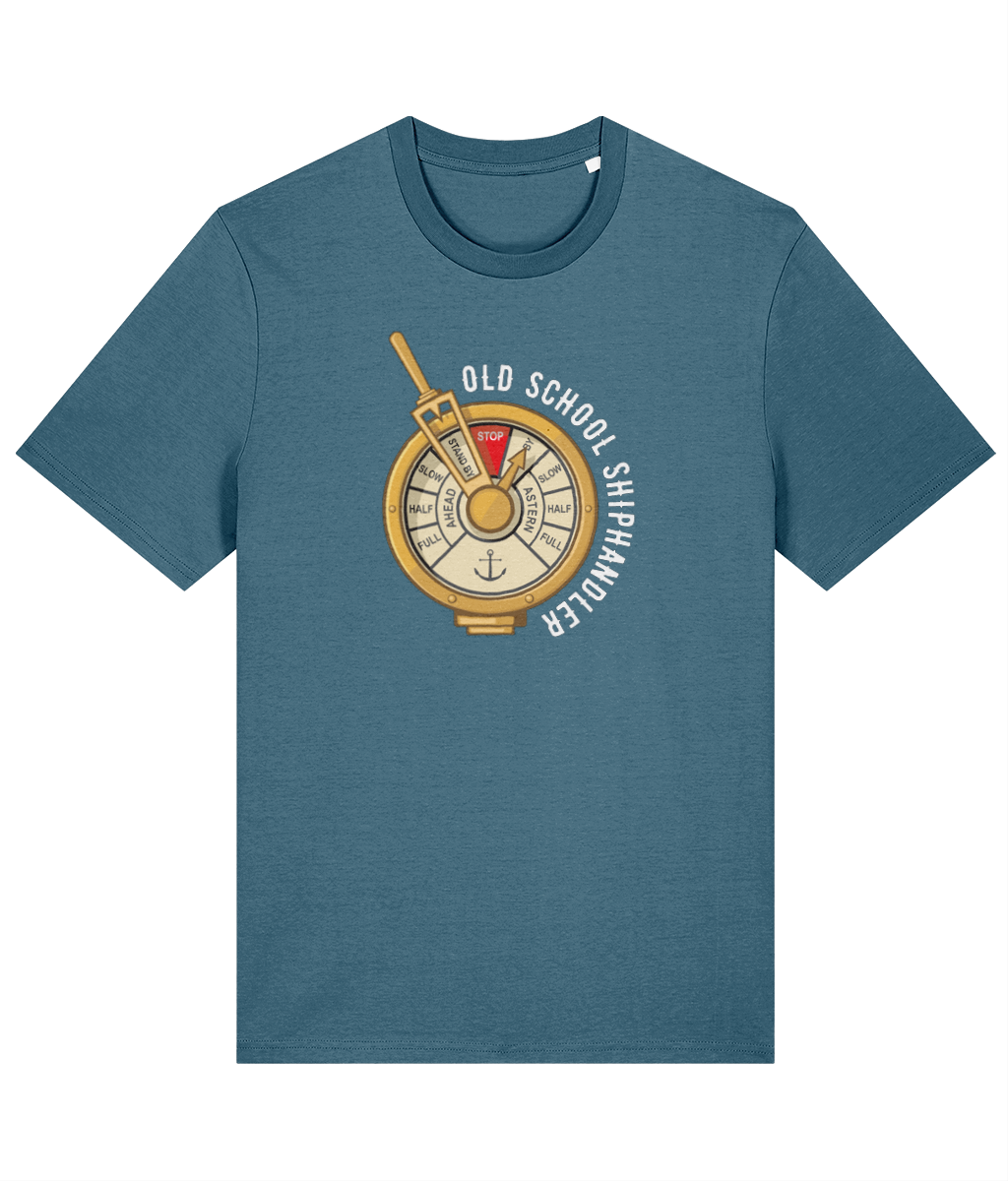 Organic cotton unisex t-shirt (Old school ship handler) ship's telegraph Great Harbour Gifts