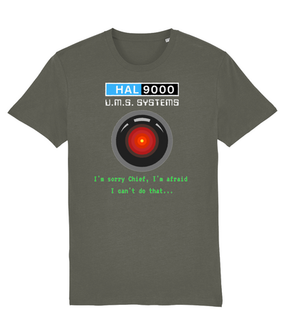 Organic cotton unisex t-shirt (UMS HAL 9000) Great Harbour Gifts