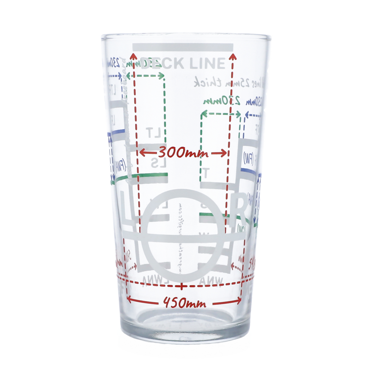 Pint glasses, Plimsoll line