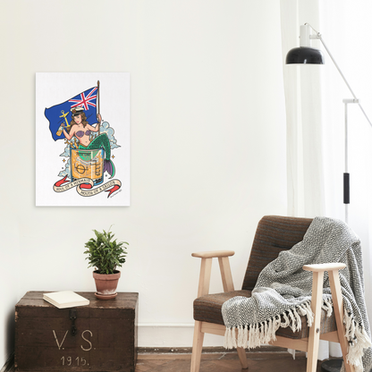 Poster print (Sailor tattoo Royal Fleet Auxiliary mermaid)