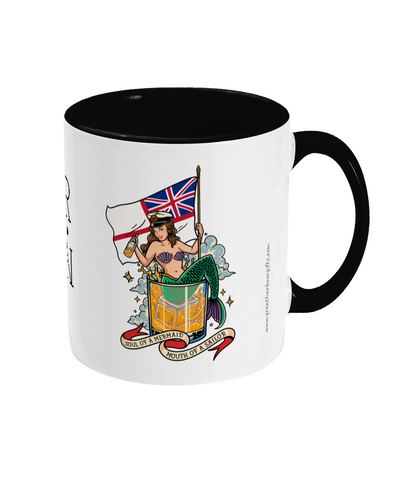 Sailor tattoo mug, Royal Navy (RN) mermaid