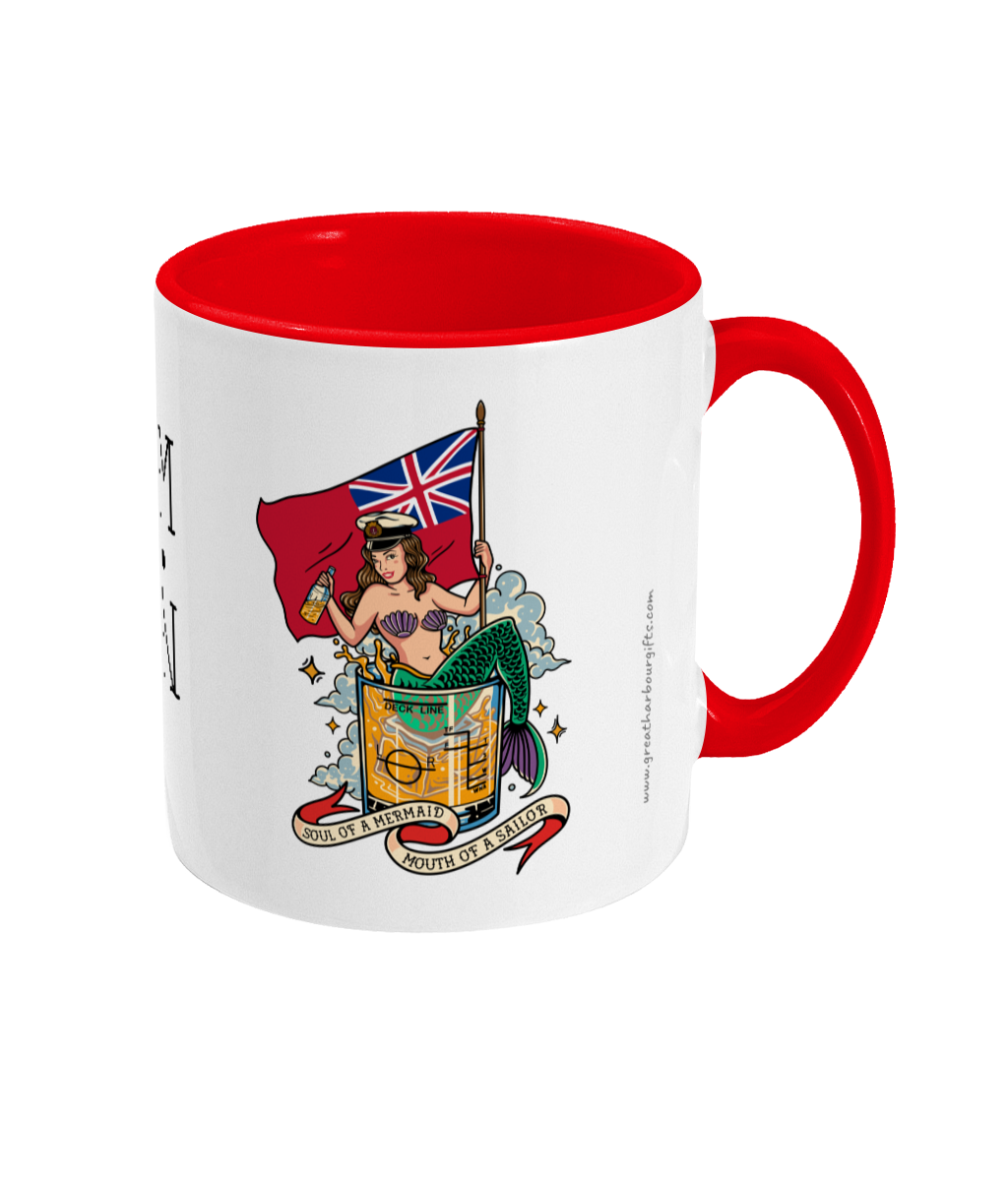 Sailor tattoo mug, Merchant Navy (MN) mermaid