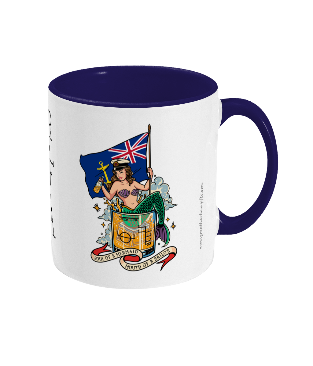 Sailor tattoo mug, Royal Fleet Auxiliary (RFA) mermaid