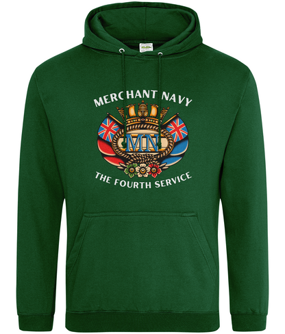 Ring-spun cotton unisex hoodie (British Merchant Navy crest) Great Harbour Gifts