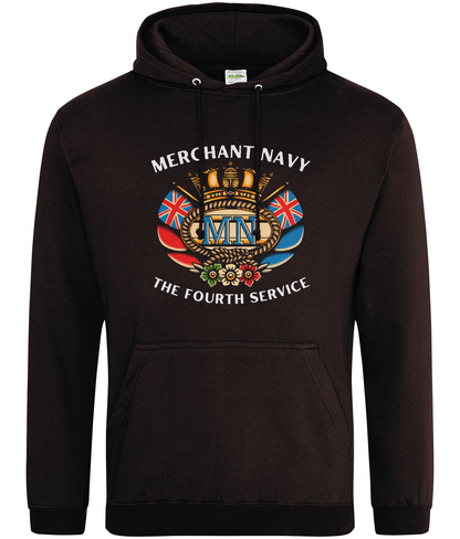 Ring-spun cotton unisex hoodie (British Merchant Navy crest) Great Harbour Gifts