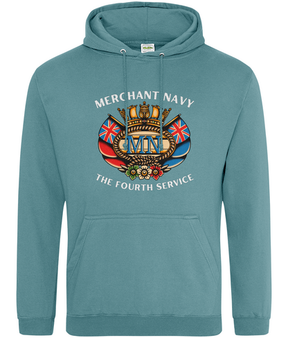 Ring-spun cotton unisex hoodie (British Merchant Navy crest) Great Harbour Gifts