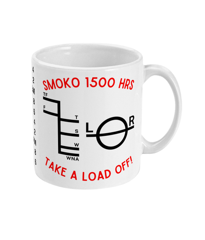 Smoko 1000hrs & 1500hrs, Plimsoll line mug Great Harbour Gifts