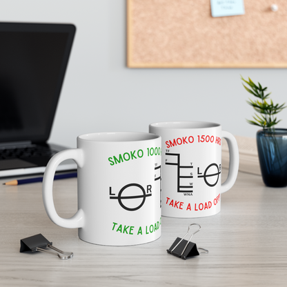 Smoko 1000hrs & 1500hrs, Plimsoll line mug Great Harbour Gifts