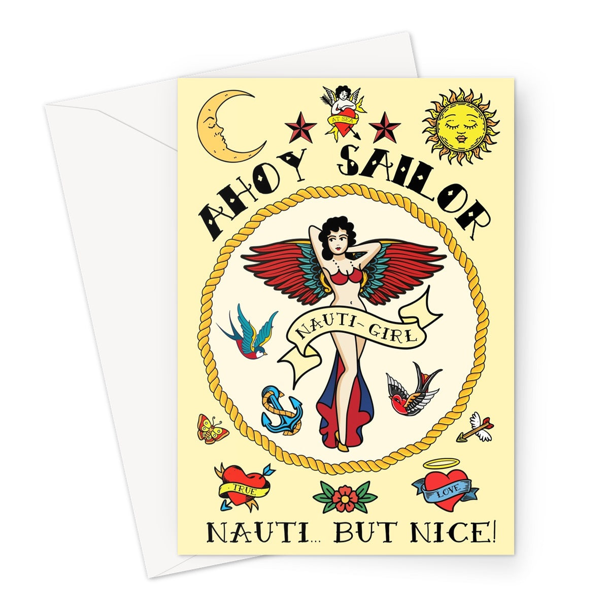 Traditional tattoo romantic sailor card Great Harbour Gifts