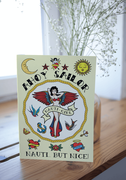 Traditional tattoo romantic sailor card Great Harbour Gifts