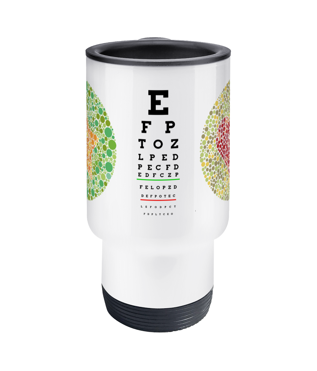 Travel Mug, Ishihara colour blindness eyesight test (ENG1 seafarer medical) Great Harbour Gifts