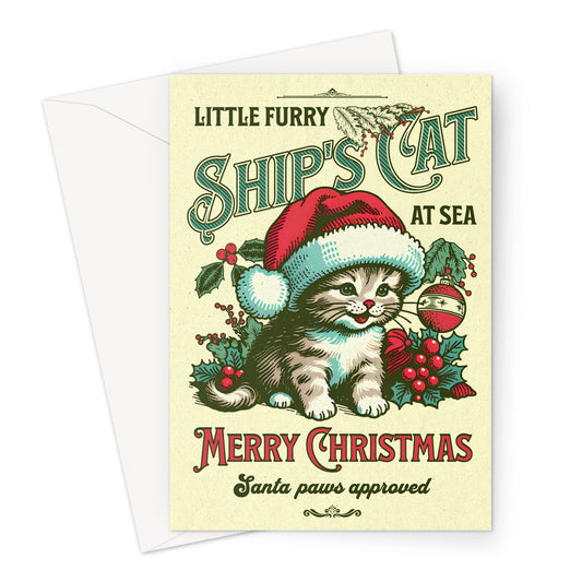 Nautical Christmas card (Ship's cat)