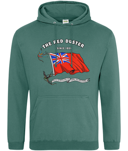 Ring-spun cotton unisex hoodie (British Merchant Navy red duster and swallows)