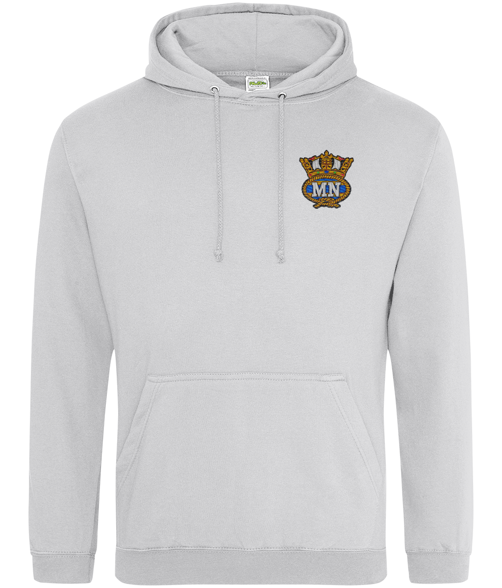 Ring-spun cotton unisex hoodie (Embroidered Merchant Navy crest)