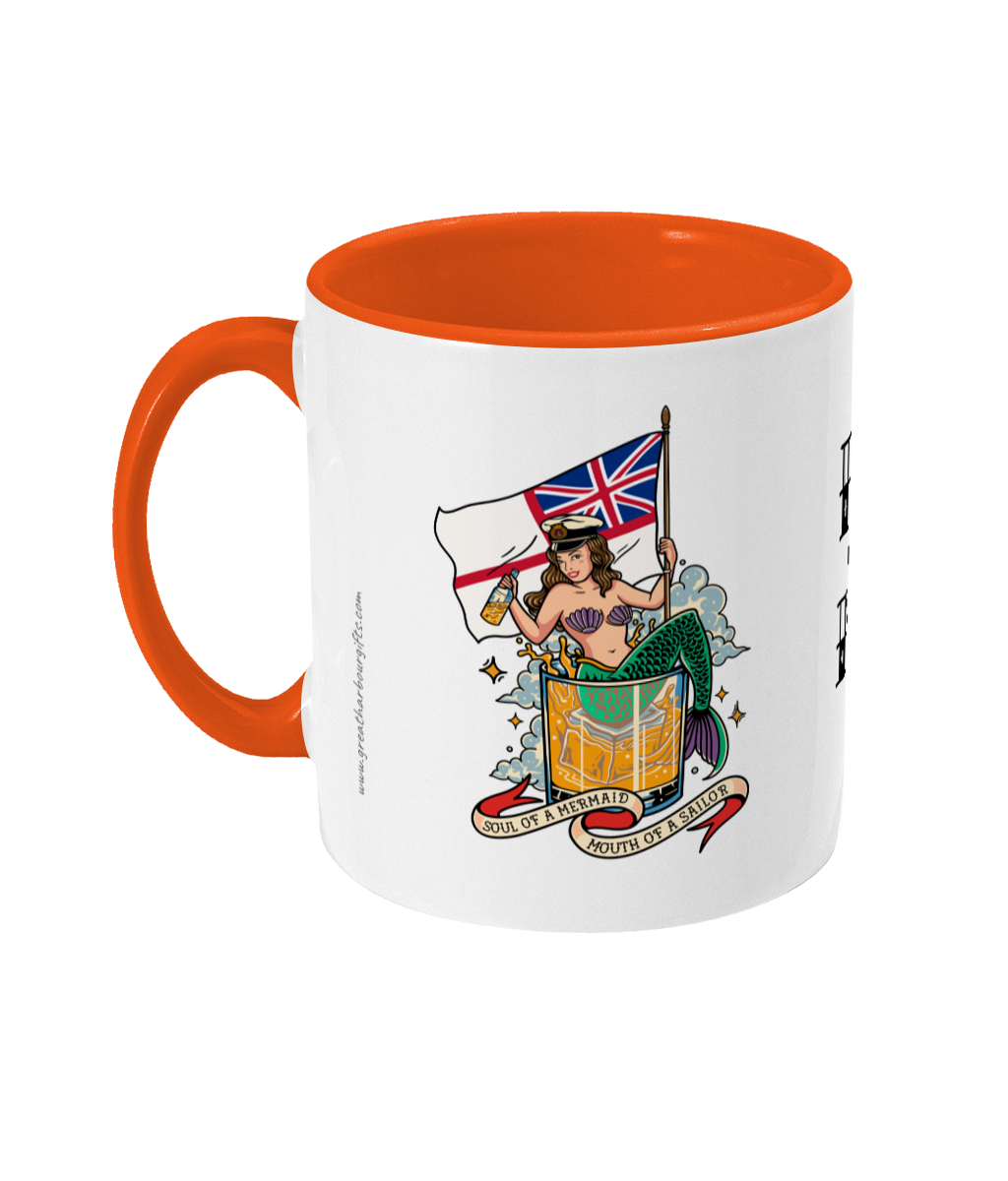 Sailor tattoo mug, Royal Navy (RN) mermaid